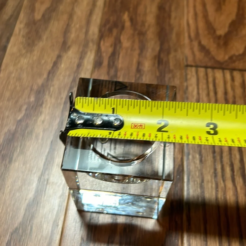 Restoration Hardware Transparent Block Candle Holder